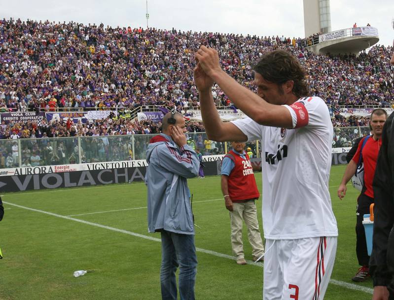 31 Maggio 2009, Fiorentina - Milan. L’addio di capitan Maldini. Ap